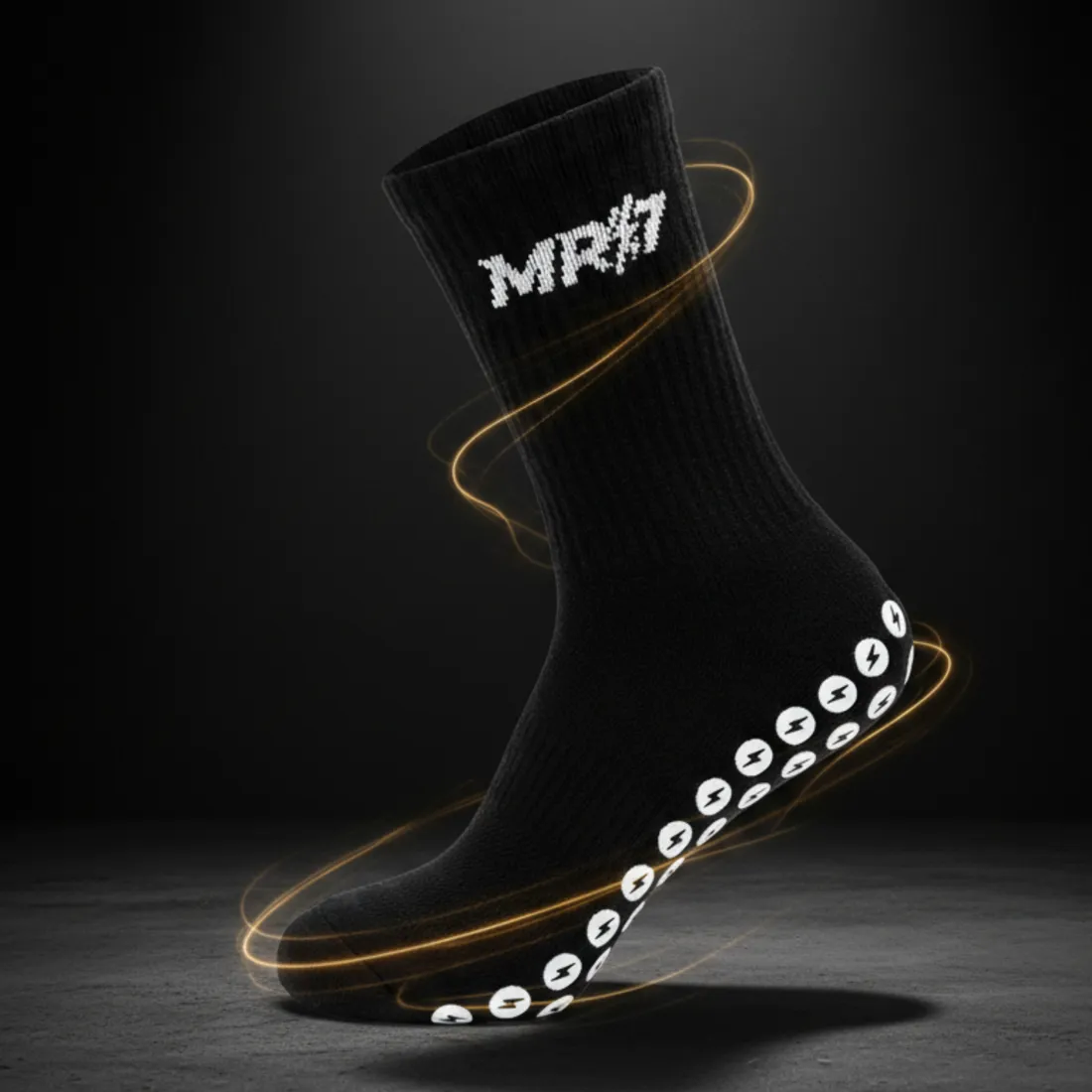 Black MR7 Pro Grip Sock with white grip pads